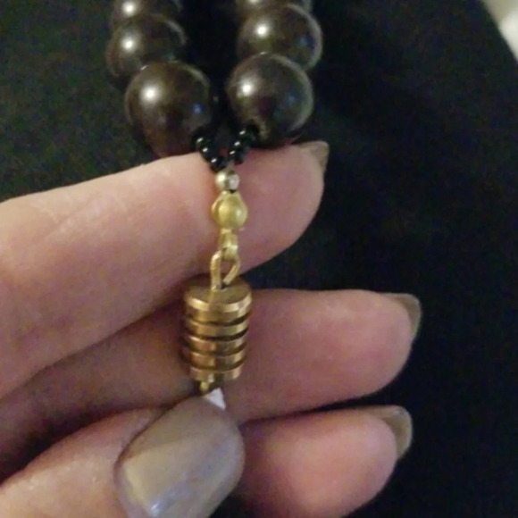 Vintage abalone leaf and agate bead necklace‎ - Picture 8 of 9